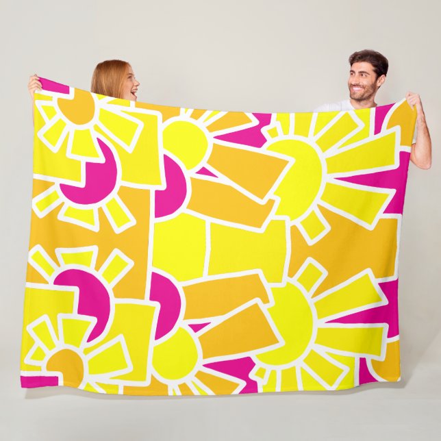 Festive Doodle Art 42 Fleece Blanket (In Situ)