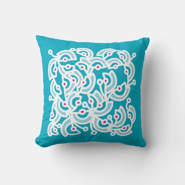 Festive Doodle Art 44 Throw Pillow (Front)