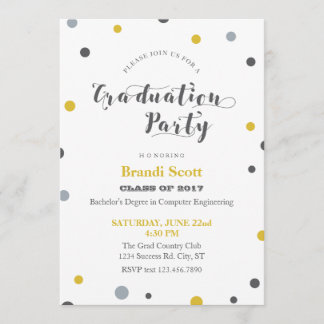 Festive Dots Graduation Invitation