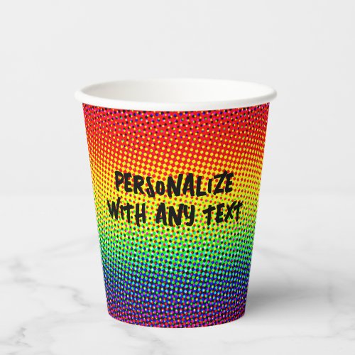 Festive Dots Rainbow Cool Cheerful Fun Colorful Paper Cups