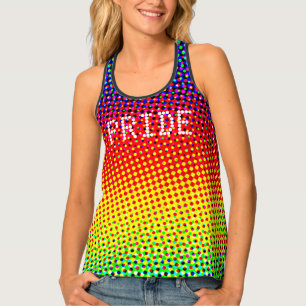 Festive Dots Rainbow Cool Cheerful Lesbian Pride Tank Top