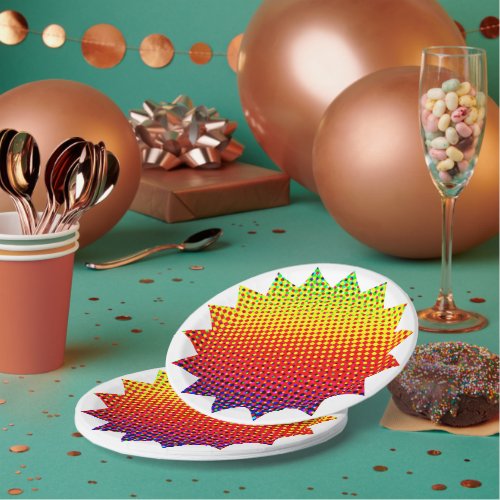 Festive Dots Rainbow Cool Fun Cheerful Gay Pride Paper Plates