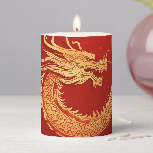 Festive Dragon Chinese New Year Pillar Candle