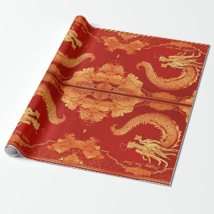 Festive Dragon Chinese New Year Wrapping Paper