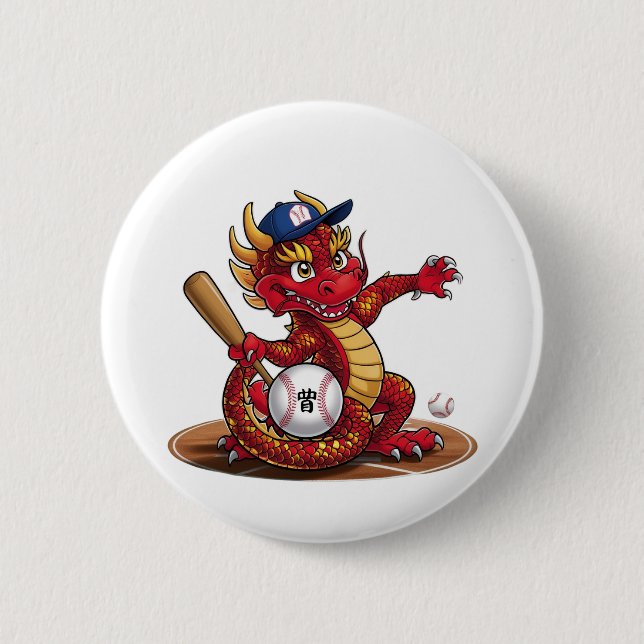 Festive Dragon: Lunar New Year Celebration Button (Front)