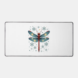 Festive Dragonfly Glow Desk Mat
