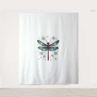 Festive Dragonfly Glow Tapestry