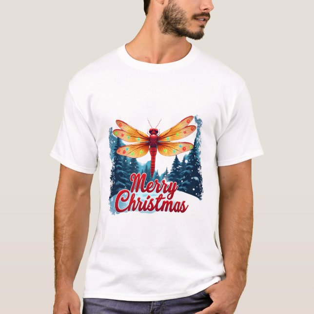Festive Dragonfly Lights T-Shirt (Front)