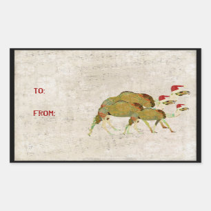 Festive Dreamy Camels Gift Sticker