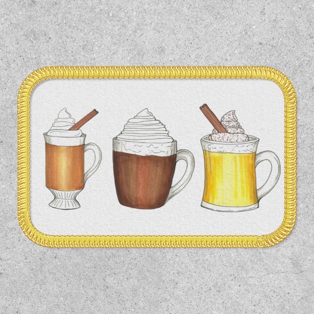 Festive Drinks Hot Cocoa Buttered Rum Egg Nog Patch (Front)