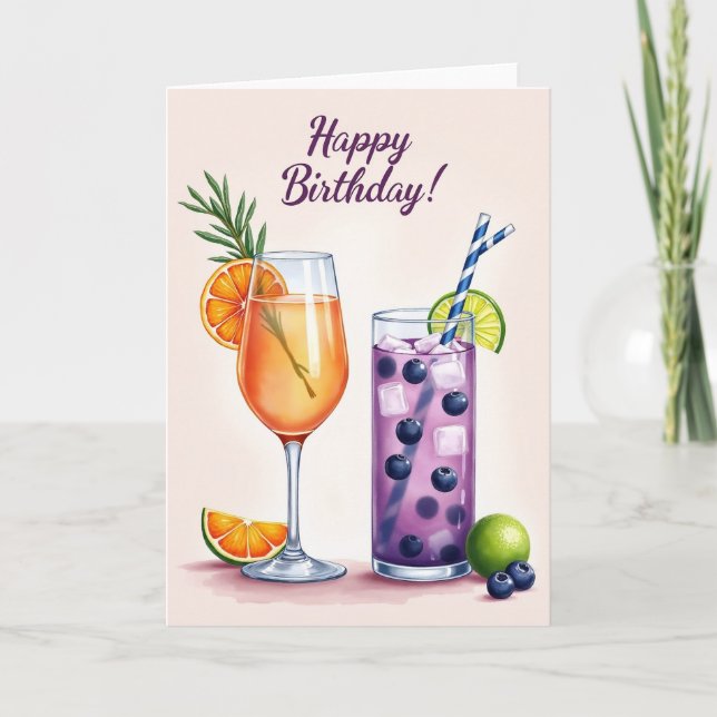 Festive Drinks Illustration Card (Front)