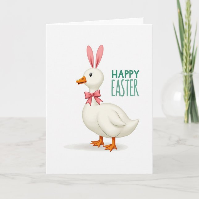 Festive Duck Springtime Card (Front)