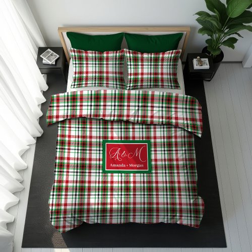 Festive Duvet Cover Classic Plaid Holiday Accent