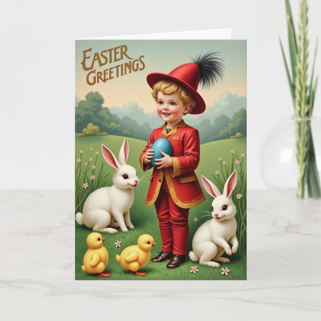 Festive Easter Greetings Card (Front)