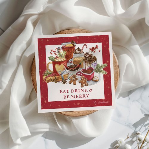 Festive Eat Drink  Be Merry Christmas  Napkins