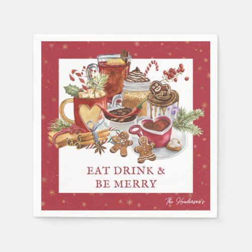 Festive Eat Drink  Be Merry Christmas  Napkins