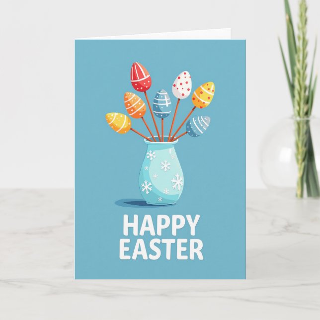 Festive Egg Bouquet Spring Card (Front)
