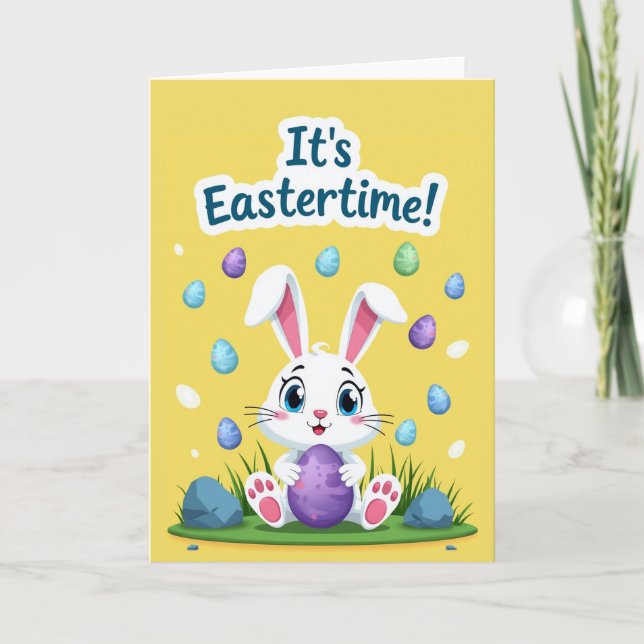 Festive Egg Pattern Holiday Card (Front)