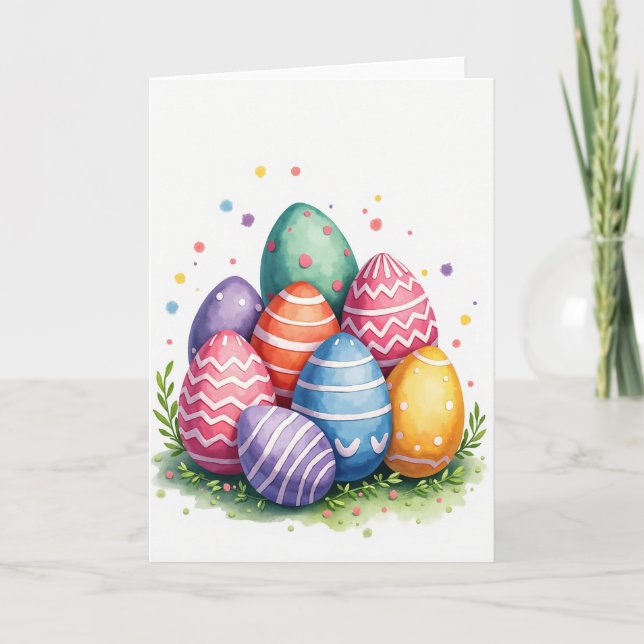 Festive Egg Springtime Card (Front)