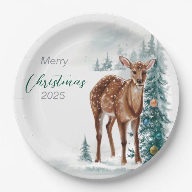 “Festive Elegance: Christmas Doe”зробити опис Paper Plates (Front)