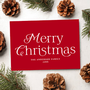 Festive Elegance Red Merry Christmas Non-Photo Holiday Card