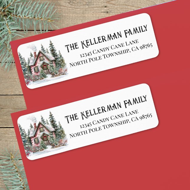 Festive Elegant Christmas Return Address Label (Festive Elegant Winter Christmas Return Address label )