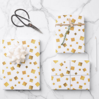Festive Elegant Gold Confetti Gift Wrapping Paper Sheets
