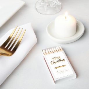 Festive Elegant Script Merry Christmas Matchboxes
