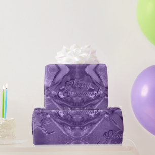 Festive Elegant Script Modern Purple Christmas Wrapping Paper