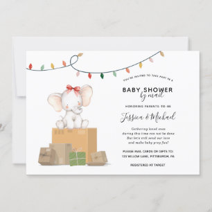 Festive Elephant Baby Shower by Mail Invitation
