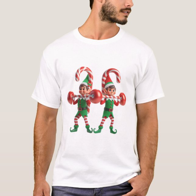 Festive Elf Barbell Challenge Men's T-Shirt (Front)