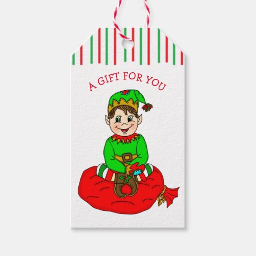 Festive Elf To and From Christmas Gift Tag