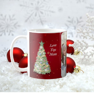 Festive Enchanting Watercolor Christmas Photo Coffee Mug