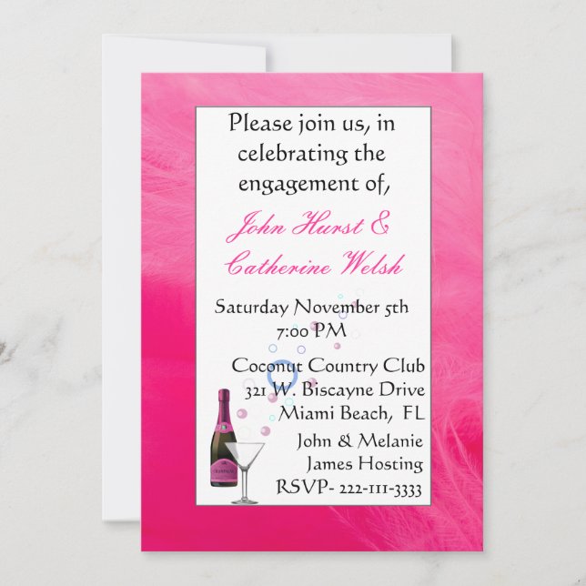 Festive engagement party Invitation (Front)