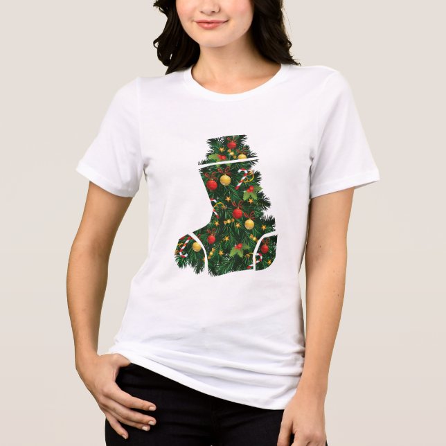 Festive Evergreen Char Tri-Blend Shirt (Front)