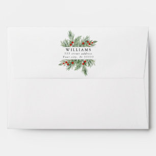 Festive Evergreen Greeting Card Envelope