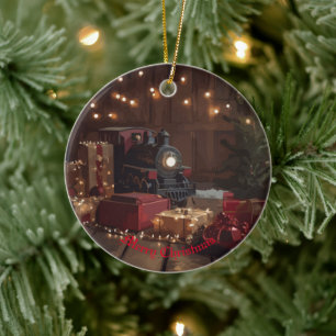 Festive Express Ceramic Ornament