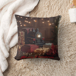 Festive Express Throw Pillow