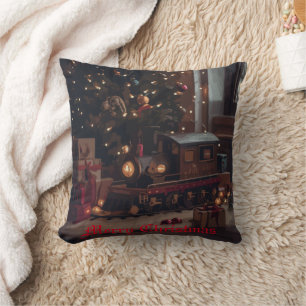 Festive Express Throw Pillow