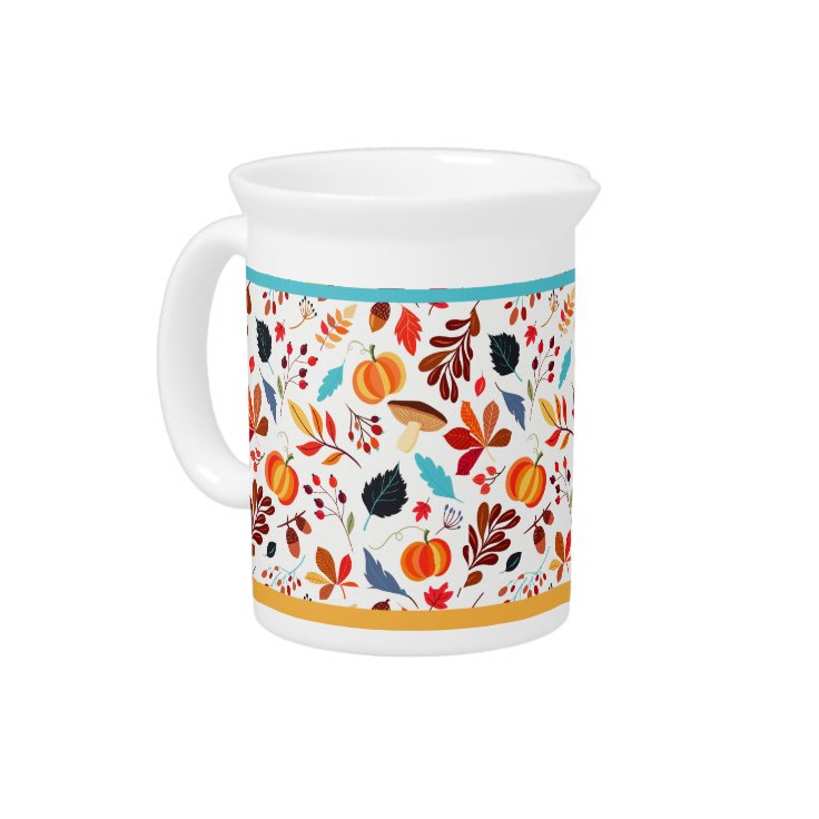 Festive Fall Colors Beverage Pitcher | Zazzle