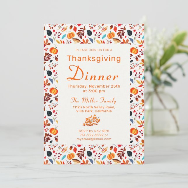 Festive Fall Colors Invitation (Standing Front)