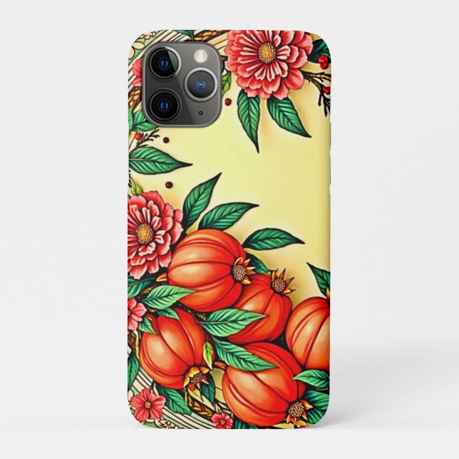 Festive Fall Floral Illustration Design Case-Mate iPhone Case (Back)