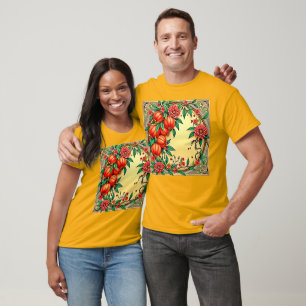 Festive Fall Floral Illustration Design T-Shirt