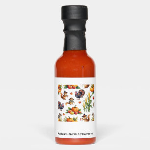 Festive Fall Harvest Watercolor Pattern Classic T- Hot Sauces