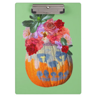 Festive Fall Pumpkin Floral Clipboard