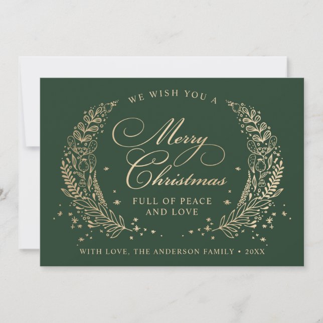 Festive Famil Merry Christmas Wishes Holiday Card (Front)