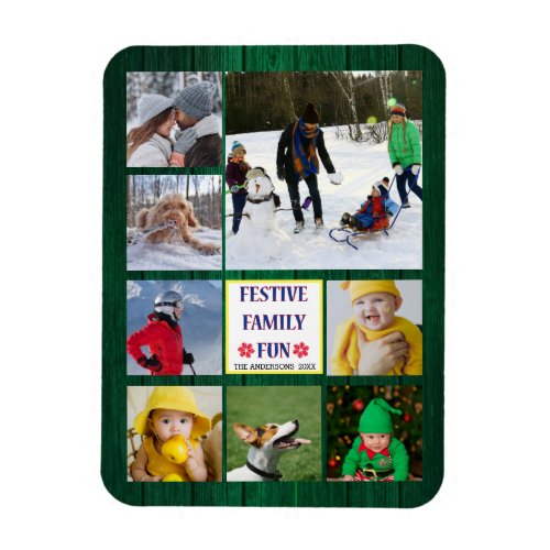 Festive Family Fun Christmas Barn Wood Fab Photo Magnet