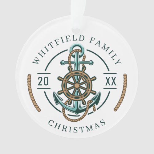 Festive Family Holiday Nautical Christmas Ornament