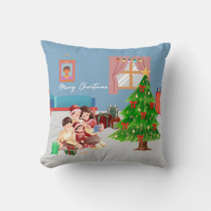 Festive Family Joy Throw Pillow
