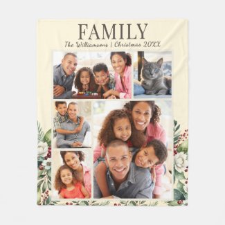 Festive Family Photo Collage Cream Christmas